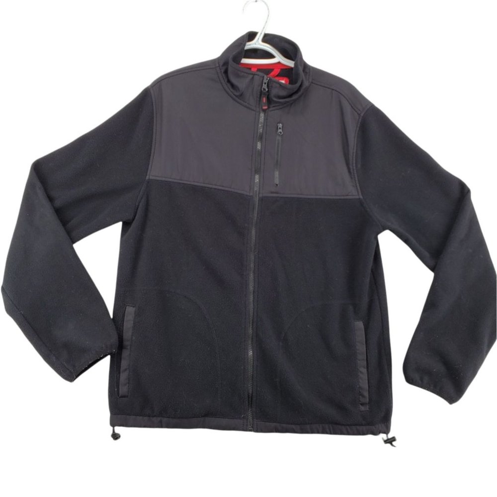 Aeropostale Fleece Jacket Men's Full Zip Long Sleeve Black Medium